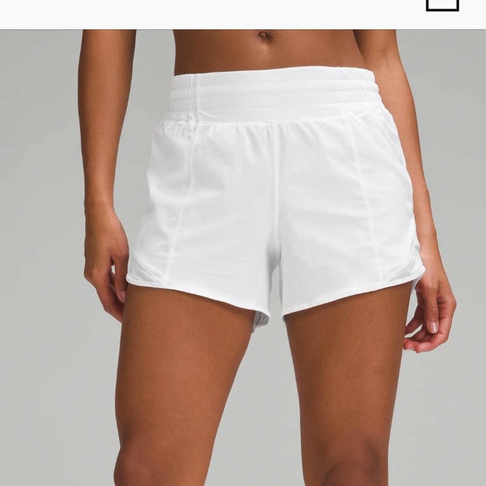 Lululemon Athletica White Athletic Shorts Lightweight Breathable Design